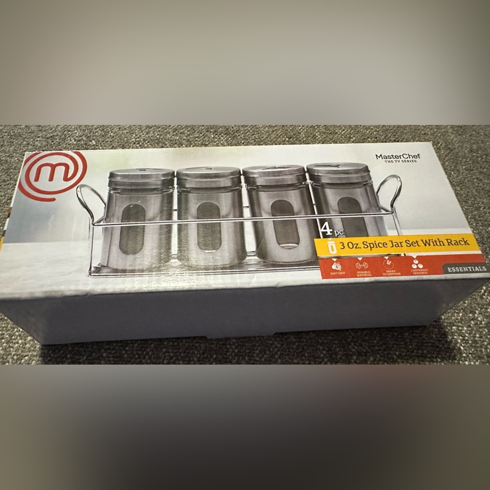 Spice Jars Master Chef Set Of 4 With Rack 
New